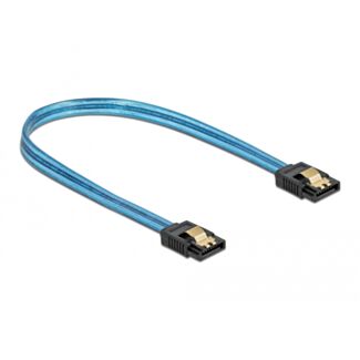 DeLOCK Cavo SATA 6 Gb/s UV effetto incandescente blu 20 cm