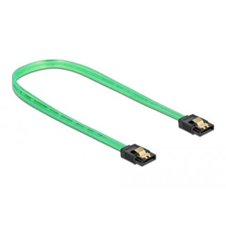 DeLOCK Cavo SATA 6 Gb/s UV effetto incandescente verde 70 cm