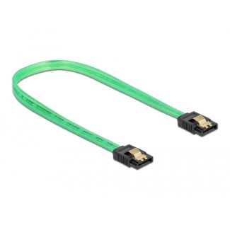 DeLOCK SATA 6 Gb/s Cable UV glow effect green 30 cm