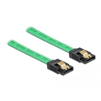 DeLOCK Cavo SATA 6 Gb/s UV effetto incandescente verde 20 cm