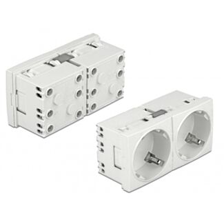 DeLOCK Easy 45 Presa di alimentazione con messa a terra a 2 vie estendibile con disposizione a 45° 45 x 45 mm