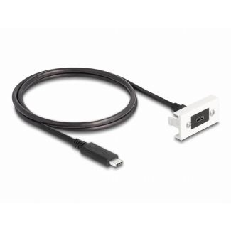 DeLOCK Easy 45 Module SuperSpeed USB 10 Gbps (USB 3.2 Gen 2) USB Type-C female to USB Type-C male with pigtail, 22,5 x 45 mm