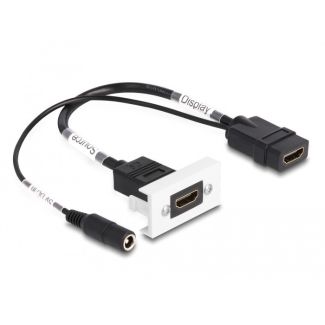 DeLOCK Easy 45 HDMI 4K 60 Hz Module with DC feed 2.1 x 5.5 mm and pigtail,22.5 x 45 mm