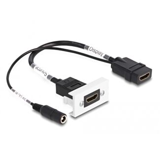 DeLOCK Modulo Easy 45 HDMI 4K 60 Hz con alimentazione DC 2,1 x 5,5 mm e cavo corto, 22,5 x 45 mm