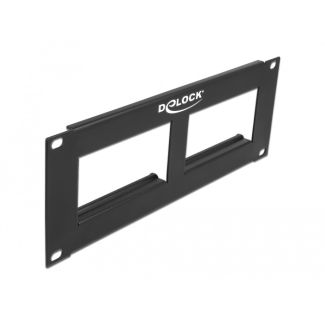 DeLOCK Easy 45 10″ Patch Panel cut-out 2 x 90.5 x 45.2 mm, 2U, black