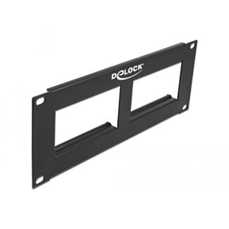 DeLOCK Ritaglio 2 x 90,5 x 45,2 mm pannello patch Easy 45 da 10″, 2U, nero