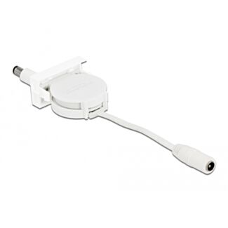 DeLOCK Cavo retrattile di alimentazione Easy 45 Module DC 5,5 x 2,1 mm femmina / maschio bianco