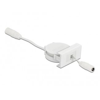 DeLOCK Easy 45 Module Power Retractable Cable DC 5.5 x 2.1 mm female / female white