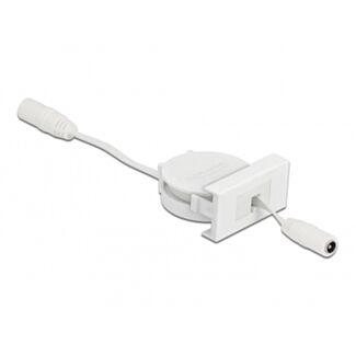 DeLOCK Cavo retrattile di alimentazione Easy 45 Module DC 5,5 x 2,1 mm femmina/femmina bianco