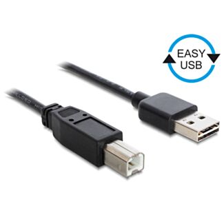 DeLOCK 0.5m, USB2.0-A/USB2.0-B cavo USB 0,5 m USB A USB B Nero