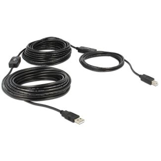 DeLOCK 20m, USB2.0-A - USB2.0-B USB cable USB A USB B Black