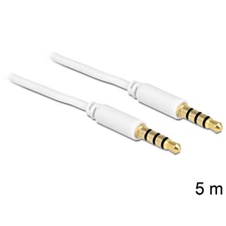 DeLOCK 3.5mm - 3.5mm, 5m cavo audio Bianco