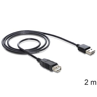 DeLOCK EASY-USB 2.0-A - USB 2.0-A, 2m cavo USB USB A Nero