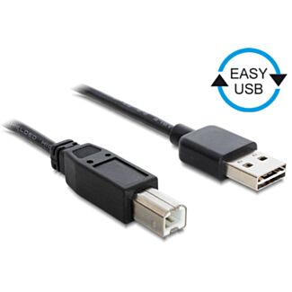 DeLOCK 1m USB 2.0 A - B m/m cavo USB USB A USB B Nero