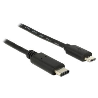 DeLOCK 0.5m, USB2.0-C/USB2.0 Micro-B cavo USB 0,5 m Micro-USB B USB C Nero