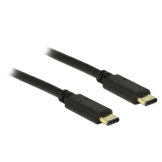 DeLOCK 2m, 2xUSB2.0-C USB cable USB 2.0 USB C Black