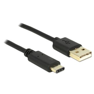 DeLOCK 2m, USB2.0-A/USB2.0-C cavo USB USB A USB C Nero