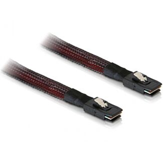 DeLOCK M/M SAS Cable 0,1 m Nero, Rosso