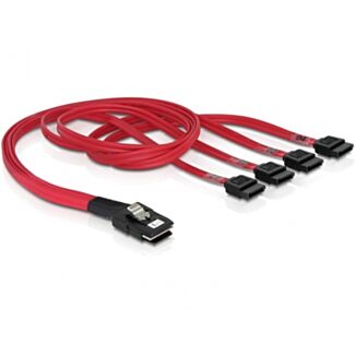 DeLOCK Cable mini SAS 36pin to 4x SATA cavo SCSI Rosso 0,5 m