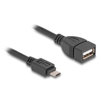 DeLOCK Cavo USB 2.0 OTG Tipo Micro-B maschio per Tipo-A femmina 11 cm