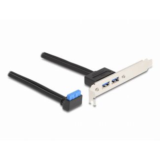 DeLOCK Slot bracket 1 x USB 5 Gbps pin header female 90° angled to 2 x USB 5 Gbps Type-A female 50 cm