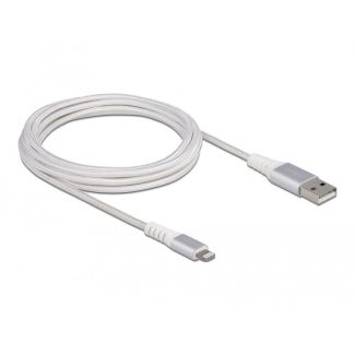 DeLOCK USB data and power cable for iPhone, iPad, iPod DuPont Kevlar white 3 m
