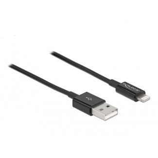 DeLOCK USB data and power cable for iPhone, iPad, iPod black 1 m