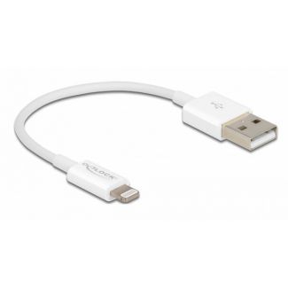 DeLOCK USB data and power cable for iPhone™, iPad™, iPod™ white 15 cm