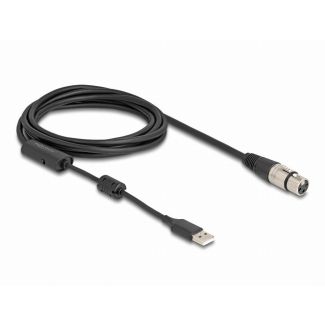 DeLOCK High-Res Audio Converter Cable XLR 3 pin to USB Type-A analogue to digital 3 m