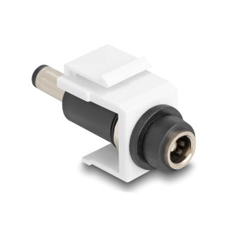 DeLOCK Modulo Keystone DC 5,5 x 2,5 mm femmina per DC 5,5 x 2,5 mm maschio bianco