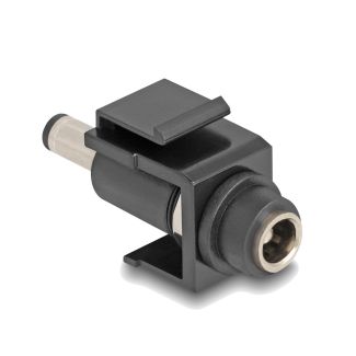 DeLOCK Keystone Module DC 5.5 x 2.1 mm female to DC 5.5 x 2.1 mm male black