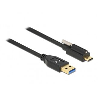 DeLOCK Cavo SuperSpeed USB (USB 3.2 Gen 2) Tipo-A maschio per USB Type-C maschio con vite nella parte superiore da 1,5 m