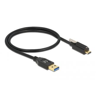 DeLOCK Cavo SuperSpeed USB 10 Gbps (USB 3.2 Gen 2) Tipo-A maschio per USB Type-C maschio con vite nella parte superiore da 0,5 m