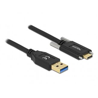 DeLOCK Cavo SuperSpeed USB (USB 3.2 Gen 2) Tipo-A maschio per USB Type-C maschio con viti sui lati da 1,5 m