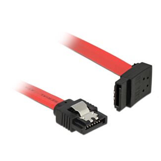 DeLOCK SATA III/SATA III, 0.2 m cavo SATA 0,2 m SATA 7-pin Nero, Rosso