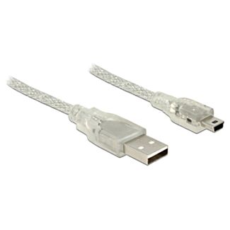 DeLOCK 1.5m, USB2.0-A/USB2.0 Mini-B cavo USB 1,5 m USB A Mini-USB B Trasparente