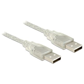 DeLOCK 3m, 2xUSB2.0-A cavo USB USB 2.0 USB A Trasparente