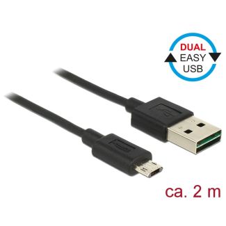 DeLOCK 83850 USB cable USB 2.0 2 m USB A Micro-USB B Black
