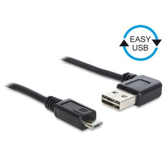 DeLOCK 0.5m, USB2.0-A/USB2.0 Micro-B USB cable USB A Micro-USB B Black