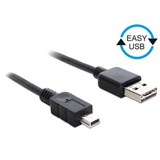 DeLOCK 0.5m, USB2.0-A/USB2.0 Mini-B cavo USB 0,5 m USB A USB B Nero