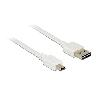 DeLOCK 1m, USB2.0-A/USB2.0 Mini-B cavo USB USB A USB B Bianco