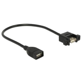 DeLOCK 0.25m 2xUSB2.0-A cavo USB USB 2.0 0,25 m USB A Nero