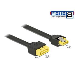 DeLOCK 0.3m, SATA/SATA 8p cavo SATA 0,3 m Nero, Giallo