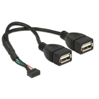 DeLOCK 84933 USB cable USB 2.0 0.2 m 2 x USB A Black