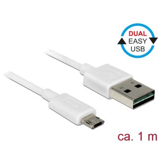 DeLOCK 84807 cavo USB USB 2.0 1 m USB A Micro-USB B Bianco
