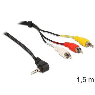 DeLOCK 84504 video cable adapter 1.5 m 3.5mm 3 x RCA Black