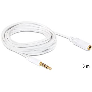 DeLOCK 3.5mm 3m audio cable 6.35mm White