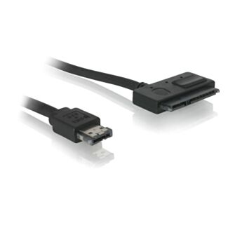 DeLOCK Cable Power Over eSATA > SATA 22pin cavo SATA 0,5 m eSATAp Nero