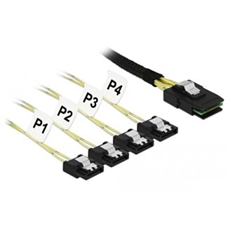 DeLOCK 85731 cavo Serial Attached SCSI (SAS) 1 m Nero, Verde