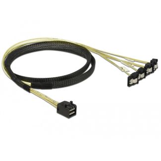 DeLOCK 85685 SCSI cable Black, Yellow 1 m 1 x Mini SAS HD SFF-8643 4 x SATA 7 pin